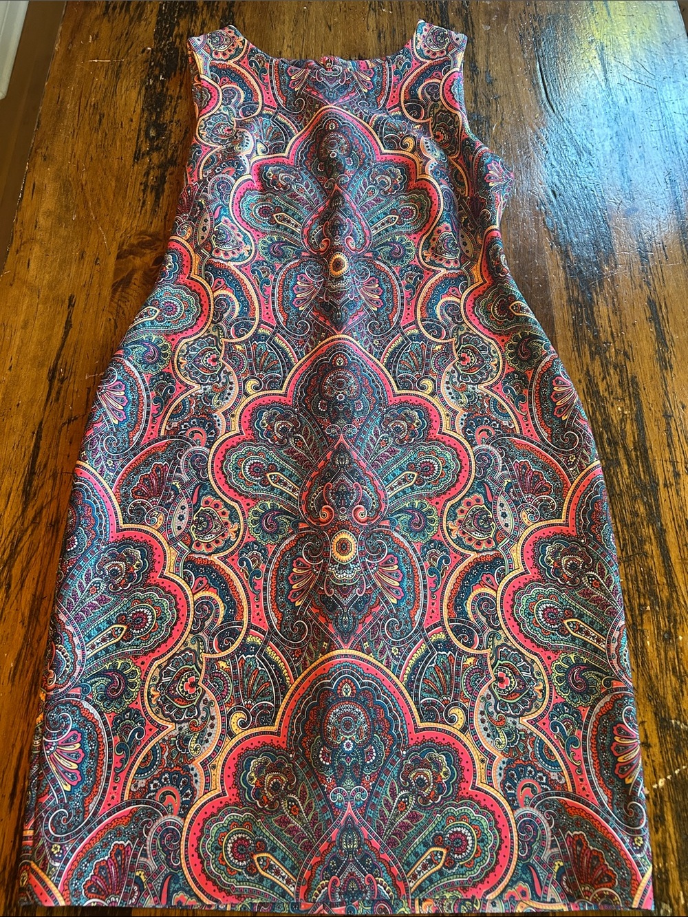 Tommy Hilfiger Paisley Sheath Dress in Pink, Teal & Navy